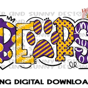 Bears | Doodle Design | Mascot | Spirit Tee | PNG Digital Download | Sublimation Design