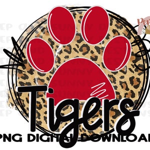 Tigers | Leopard Print | Spirit Tee | Paw Print | PNG Digital Download | Sublimation Design