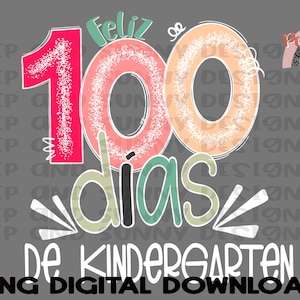 Feliz 100e année de la maternelle | 100 jours d'école | Téléchargement numérique PNG | Conception par sublimation