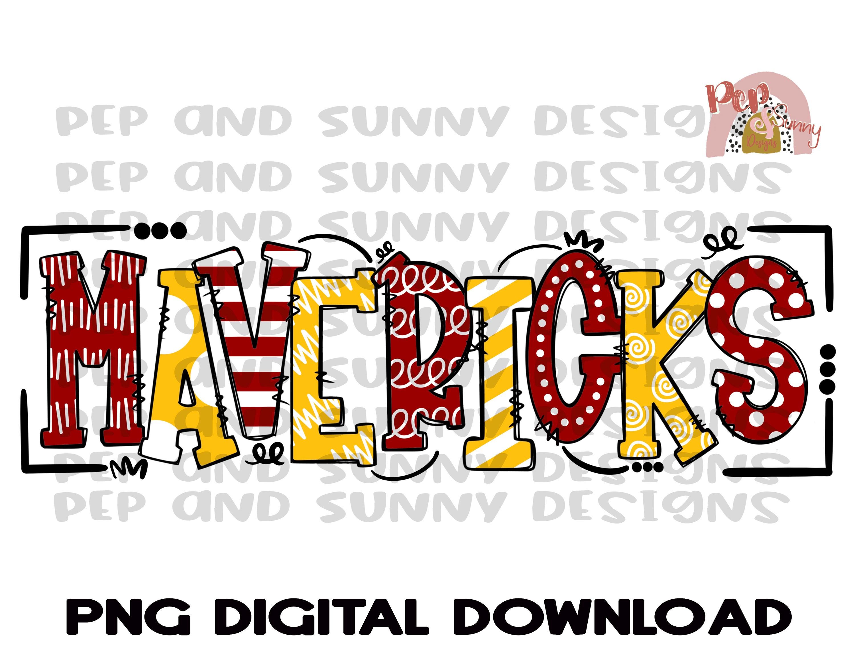 Mavericks Doodle Design | Spirit Tee Design | PNG Digital Download | Sublimation Design
