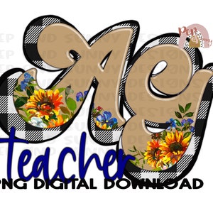 AG Teacher Design | Sunflowers | School | PNG Digital Download | Sublimation Design