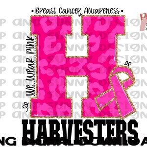 Harvesters | Breast Cancer Awareness Design | Leopard | Pink | PNG Digital Download | Sublimation Design
