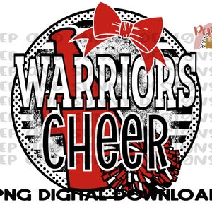 Warriors Cheer | Cheer Team Design | Dance Team Design | Megaphone | Bow | PNG Digital Download | Sublimation Design