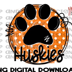 Huskies | Impressão de pata | Camiseta Espírito | Download digital PNG | Design de sublimação
