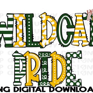 Wildcat Pride | Wildcats | Spirit Tee | Doodle Design | PNG Digital Download | Sublimation Design