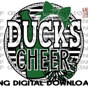 Ducks Cheer | Cheer Team Design | Dance Team Design | Megaphone | Bow | PNG Digital Download | Sublimation Design
