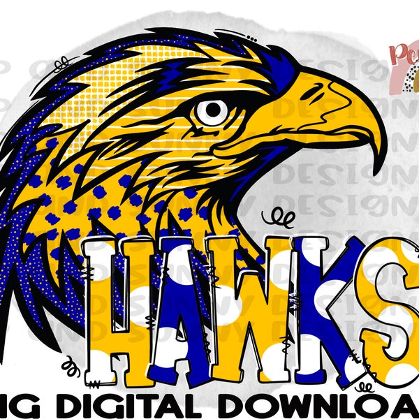 Hawks | Doodle Design | Hawks Design  | Your Team  | PNG Digital Download | Sublimation Design