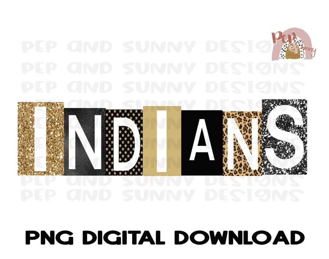 Indians | Spirit Tee | Block Stencil Design | PNG Digital Download ...