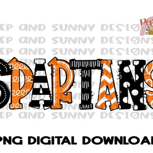 Spartans | Doodle Design | Spirit Tee Design | PNG Digital Download | Sublimation Design