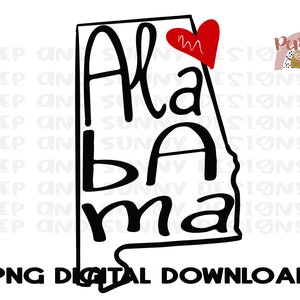 Alabama | | dessiné à la main PNG Digital Télécharger | Conception de sublimation