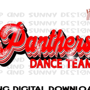 Panthers Dance Team | Cheer Team Design | Dance Team Design | Retro | PNG Digital Download | Sublimation Design
