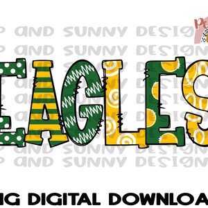 Eagles | Doodle Design | Spirit Tee | PNG Digital Download | Sublimation Design