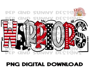 Warriors | Doodle Design | Spirit Tee | PNG Digital Download | Sublimation Design
