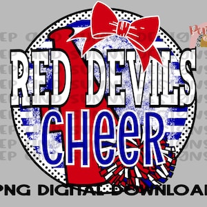 Red Devils Cheer / Cheer Team Design / Dance Team Design / Megáfono / Arco / PNG Descarga digital / Diseño de sublimación