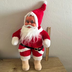 Vintage 1950s 18” Rushton style Rubber Face Santa Doll