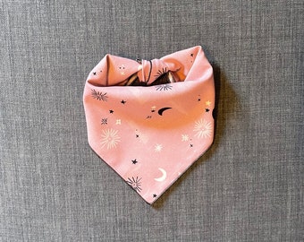 Halloween Dog Bandana, Tie On Bandana,  Fall Dog Bandana, Moon and Stars