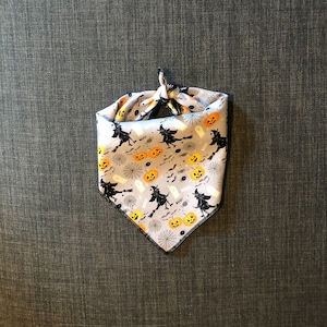 Halloween Dog Bandana, Tie On Bandana, Pumpkin Dog Bandana, Witch Dog Bandana, Fall Dog Bandana, Ghost Dog Bandana