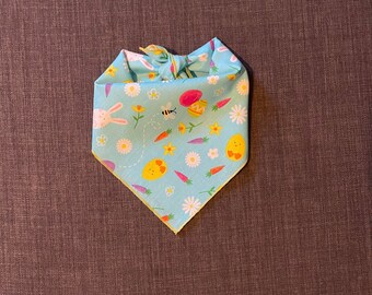 Dog Bandana, Easter Dog Bandana, Tie on Bandana, Easter Bunny Bandana