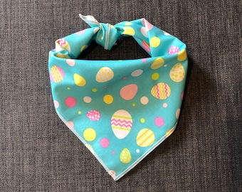 Dog Bandana, Easter Dog Bandana, Tie on Dog Bandana, Blue Easter Egg Bandana