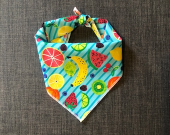 Dog Bandana, Fruit Dog Bandana, Summer Dog Bandana, Tie on Dog Bandana