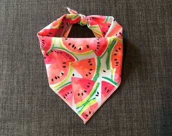 Dog Bandana, Watermelon Dog Bandana, Tie on Dog Bandana, Summer Dog Bandana