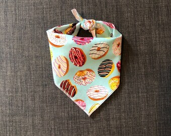 Dog Bandana, Donut Dog Bandana, Tie on Bandana