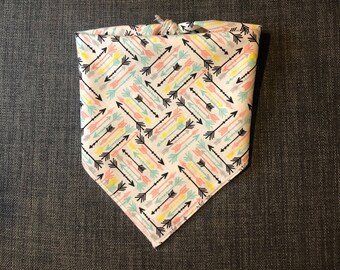 Arrow Dog Bandana, Tie on Dog Bandana, Pastel Dog Bandana