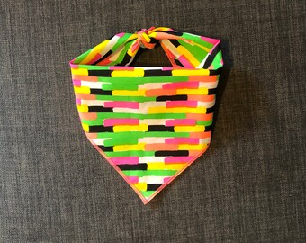 Dog Bandana, Tie on Dog Bandana, Summer Dog Bandana, Neon Dog Bandana