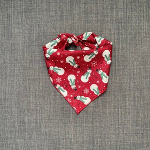 Christmas Dog Bandana, Tie on Bandana, Snowman Dog Bandana, Glitter dog Bandana