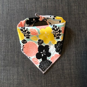 Floral Dog Bandana, Tie on Bandana, Spring Dog Bandana