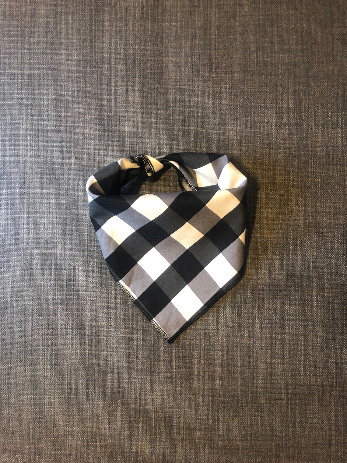 Dog Bandana Black Gingham Tie on Bandana Black and White Etsy