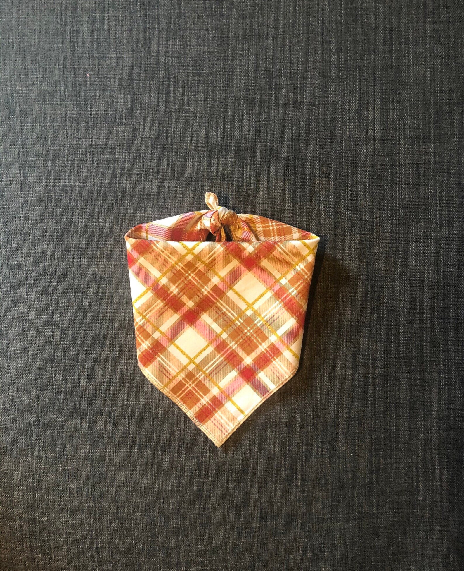 Dog Bandana Red Plaid Dog Bandana Fall Plaid Gold Plaid Etsy