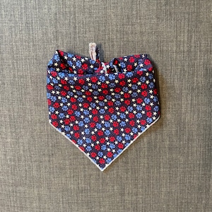4th of July Dog Bandana, Tie on Dog Bandana, Summer Dog Bandana, Paw Print Bandana