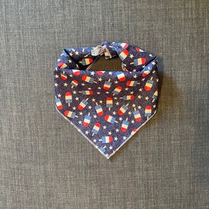 Dog Bandana, Popsicle Dog Bandana, Tie on Bandana, 4th of July Dog Bandana