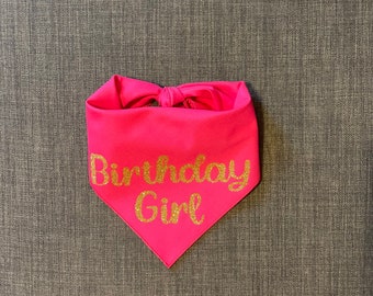 Dog Birthday Bandana, Birthday Dog Bandana, Tie on Bandana, Happy Birthday Dog Bandana, Birthday Girl, Birthday Boy