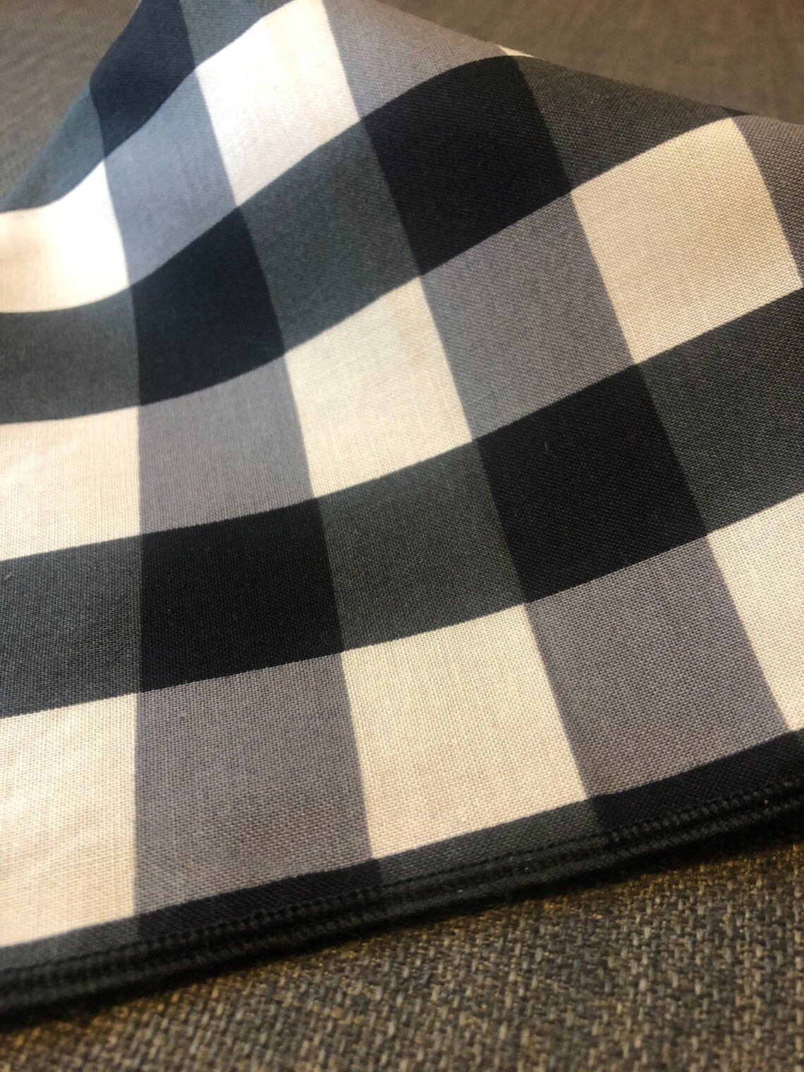 Dog Bandana Black Gingham Tie on Bandana Black and White Etsy