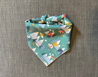 Dog Bandana, Camping Dog Bandana, Tie on Bandana, Summer Dog Bandana