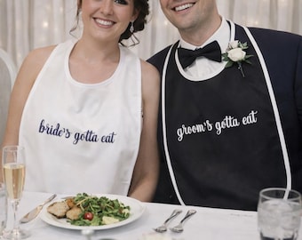 Bride/Groom's Gotta Eat Terry Cloth Bibs