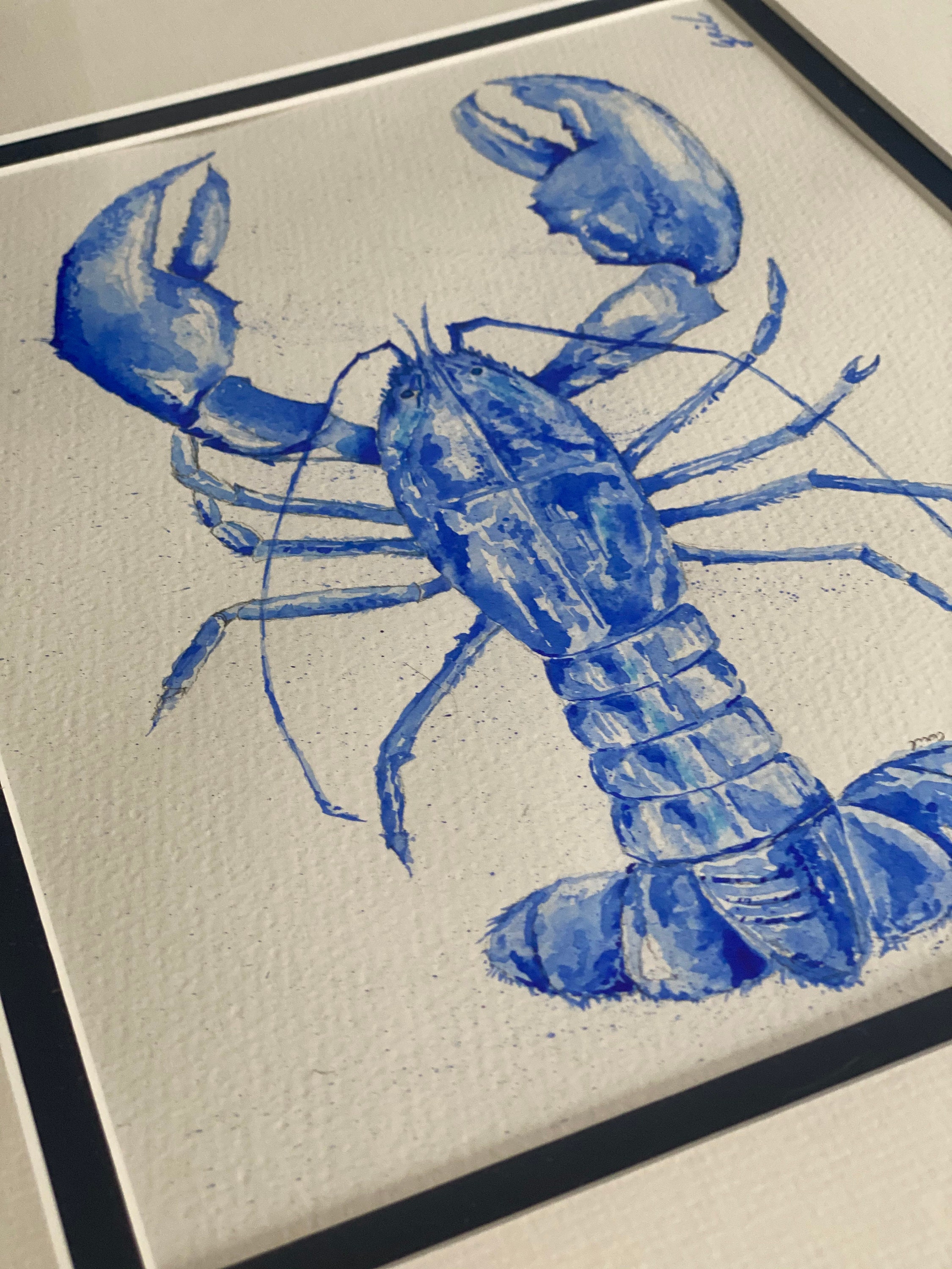 Coastal art. Blue Lobster Print Lobster print Blue Lobster Etsy