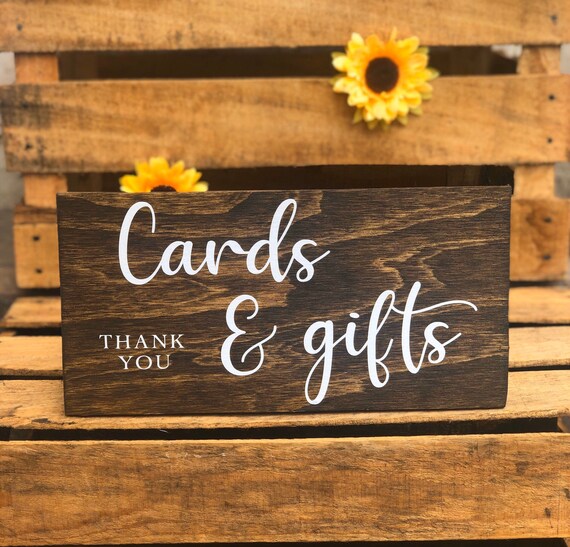 Cards and Gifts Wood Sign Gifts and Cards Sign Wood Wedding Etsy