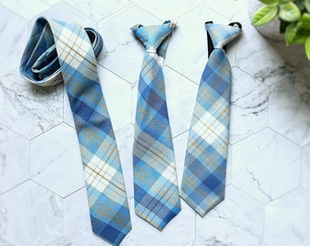 Father Son Matching Family Picture Outfits | Elastic Neck| Wedding, Dad, Missionary, Teenage & Little Boys | Pink and Blue Ties