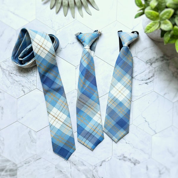 Father Son Matching Family Picture Outfits | Elastic Neck| Wedding, Dad, Missionary, Teenage & Little Boys | Pink and Blue Ties