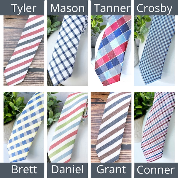 Trendy Ties | Special Occasion | Wedding | Graduation | Fathers Day | Young Adult | Teenage Boys | Missionary | Stripes Plaid Buffalo Cotton