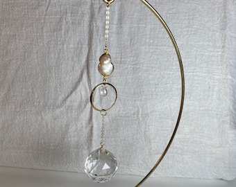 GOLD MOBILE III - Prism Mobile - Pearl + O-Ring Accent - Gold Finish