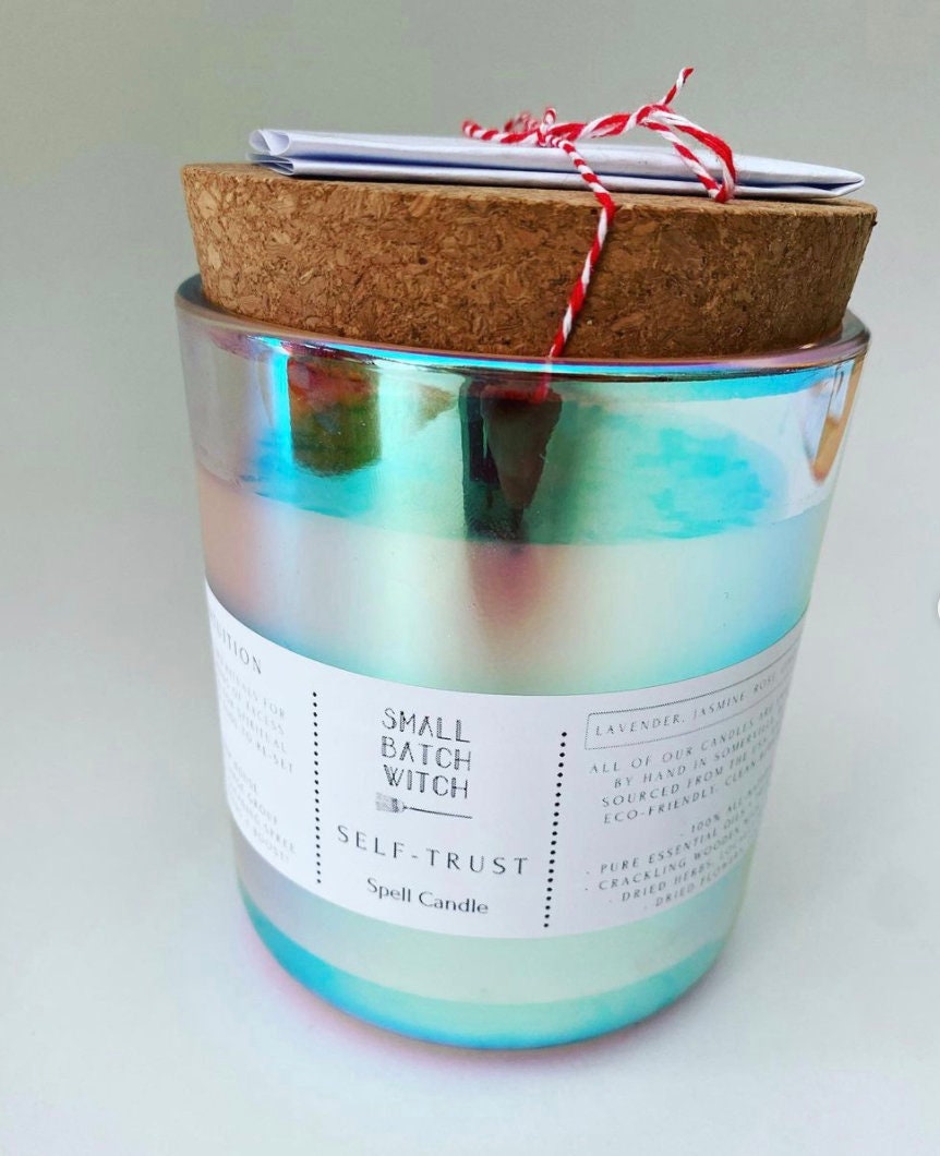 16 Oz SPELL CANDLE in Iridescent Glass Aura Container - Hand-poured Soy ...