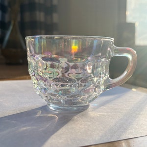 VINTAGE Ritual Cup - Carnival Style Federal Glass, Bubble Design - Iridescent Glass Tea Cup