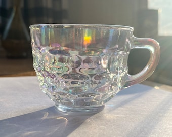 VINTAGE Ritual Cup - Carnival Style Federal Glass, Bubble Design - Iridescent Glass Tea Cup