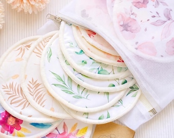6 Pairs Super Soft Reusable Washable Bamboo Nursing Pads+Washing Bag, Breastfeeding Pads