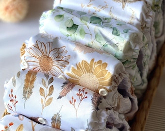 6 set Reusable Double Gusset Cloth Nappies MCNs OSFM + WET BAG & Canvas Bag
