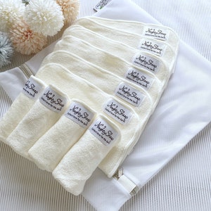 20pcs Reusable Washable Nature Baby Bamboo Cloth Wipes With Mesh Washing bag image 1